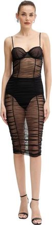 Guess Mary Mesh Nachtjurk - Dames - Casual kleedjes - Zwart - XS - Kleedjes