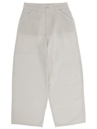 Christophe Lemaire White Cotton High-Waist Wide-Leg Pants