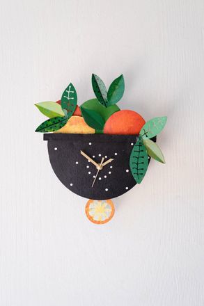 Kalalou Hand Painted Wall Clock - Fruit