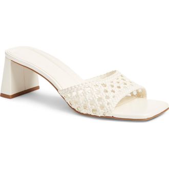 Open Edit Jaydin Block Heel Sandal in Ivory Vanilla at Nordstrom, Size 6.5