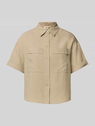 Mos Mosh Regular Fit Bluse aus Lyocell-Leinen-Mix Modell Havannah Alexis in Hellbraun, Gr&ouml;&szlig;e XS