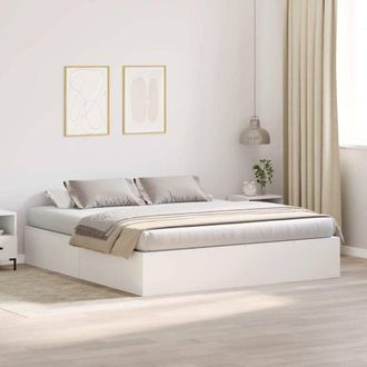 Berkfield Home Bed Frame with Storage White 180 x 200 cm Engineered wood
