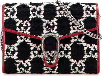 Gucci Pre-owned Womens Dionysus Shoulder Bag Gg Pattern - Black Textile - One Size