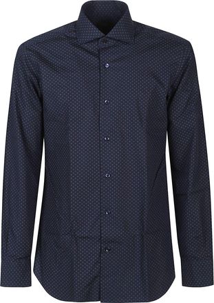 Barba Long Sleeve Patterned Cotton Shirt