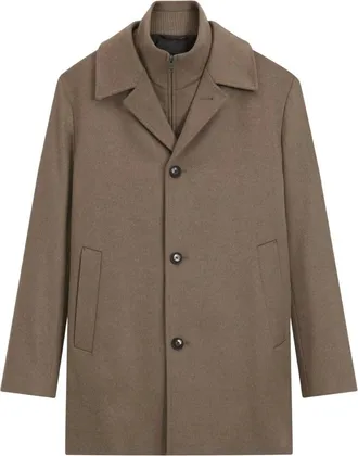 HUGO BOSS Enkelrij jas - Heren - Mantels - Beige - Maat: 2XL