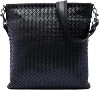 Bottega Veneta Pre-owned Woven Leather Crossbody Bag - unisex - Vintage Schoudertas - Zwart - ONE Size - Leer - Vintage