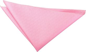 DQT Greek Key Patterned Formal Wedding Pocket Square for Men in Baby Pink