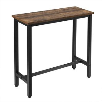 Woltu Tavolo da Bar Rettangolare Alto Tavolino Bancone per Cucina Metallo Legno Legno Vintage+nero - Woltu