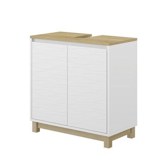 Vicco Mueble Bajo Lavabo Livia, Blanco, 60 X 60 Cm Con 2 Puertas