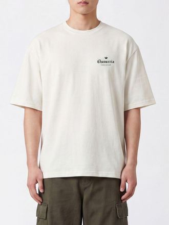 adidas Cotton Crewneck T-Shirt with Logo and Dropped Shoulders