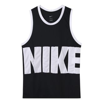 Nike Mens Nike Large Logo Printing Sports Basketball Jersey/Vest Black DA1042-010