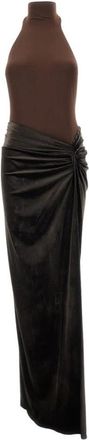 Andamane Maxi Jurk Jessie - Dames - Maxi kleedjes - Bruin - XS - Polyester - Kleedjes