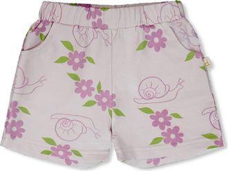 Deux par Deux French Terry Snails Print Shorts in Lilac Snails Print at Nordstrom, Size 12M