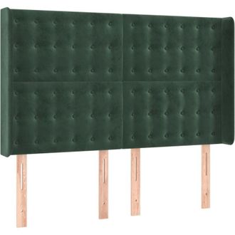 vidaXL Cabecero Con Led De Terciopelo Verde Oscuro 147x16x118/128 Cm Vidaxl