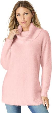 Roaman's Eyelash Cowl Neck Sweater in Soft Blush at Nordstrom, Size 36