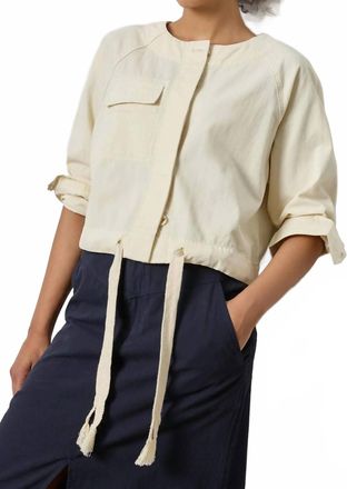 Lilla P Drawstring Waist Jacket In Beige