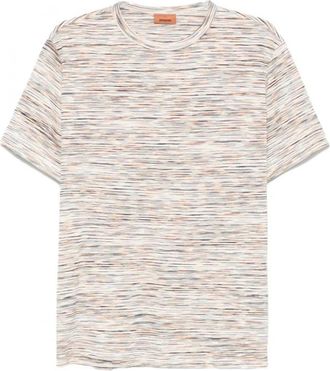 Missoni T-Shirts, male, Beige, M, Slub Stripe Print T-Shirt