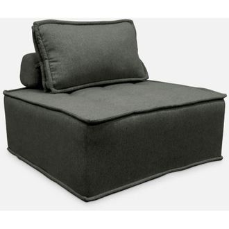 Sweeek Sweeek - M&oacute;dulo Para Sof&aacute; Modular En Tela Lisa, 1 Plaza, Dao, Gris, 90x90x40 Cm