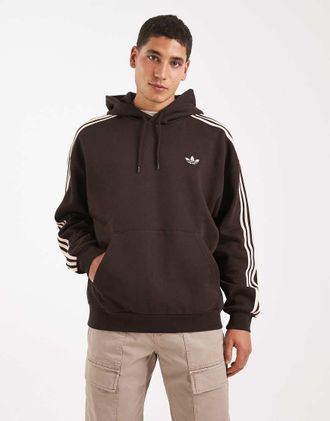adidas Originals Adicolor Classics - Felpa color caff&egrave; aurora con cappuccio e 3 strisce-Marrone