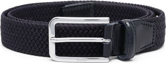 BOSS buckle-fastening belt - men - Polypropylene/Calf Leather/Rubber - 85 - Blue