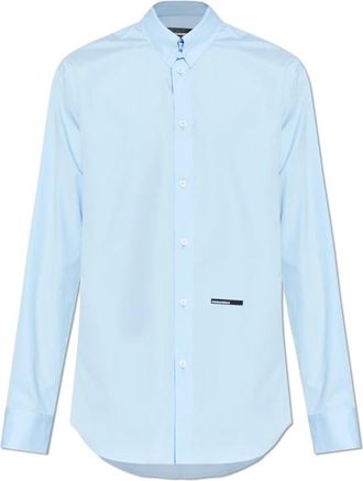 Dsquared2 Katoenen overhemd - Heren - Zakelijke Overhemden - Blauw - M - Katoen - Overhemden