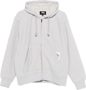 St&uuml;ssy Zip-throughs, male, Gray, XL, Stock Logo Zip Hoodie