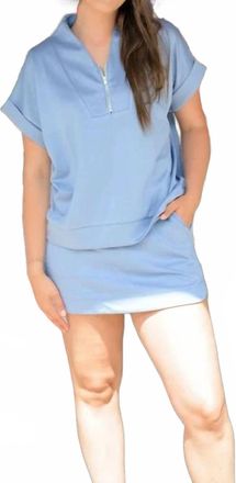She + Sky Cloud Nine Quarter-Zip Set In Blue