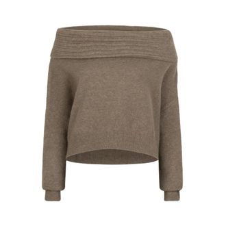 Dante6 Antya Off-shoulder Sweater - Dames - Truien - Bruin - Maat: M Wol