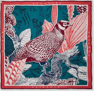 Friendly Hunting Seidentwilltuch mit Fasanenprint Midicube New Pheasant