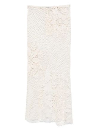 Magda Butrym crochet midi skirt - women - Cotton - 34 - Neutrals