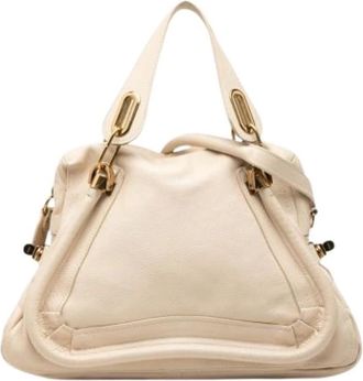 Chlo&eacute; Pre-owned Paraty Satchel - Dames - Vintage Handtas - Beige - ONE Size - Leer - Vintage
