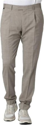 Pantaloni Torino Taupe Geplooide Broek Master Fit - Heren - Nette broeken - Grijs - XS - Wol - Broeken