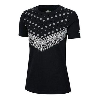 Nike (WMNS) Nike Sportswear Athleisure Casual Sports Short Sleeve Black CV8013-010