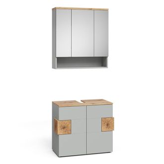 Vicco Conjunto De Muebles De Ba&ntilde;o Eden, Gris, 2 Partes, Vicco