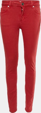 Sandro Red Cotton Drill Slim Fit Jeans /waist