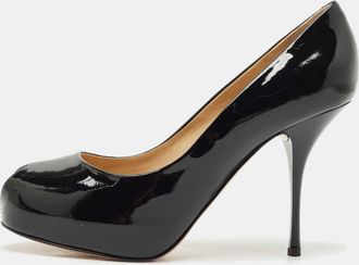 Giuseppe Zanotti Black Patent Leather Peep Toe Pumps