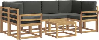 vidaXL Conjunto De Sof&aacute;s De Exterior 7 Uds. Blanco Y Antracita Vidaxl