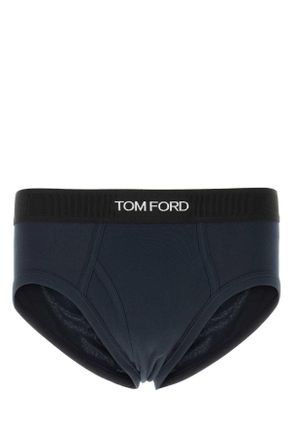 Tom Ford Navy Blue Stretch Cotton Slip