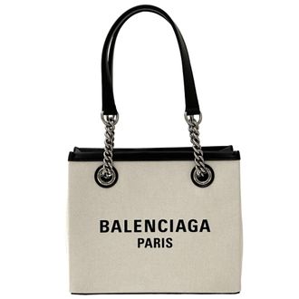 Balenciaga Black Canvas Handbag Shoulder Bag Tote Bag (Pre-Owned)