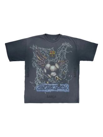 Travis Scott x Nike x FCB washed spray T-shirt - men - Fabric - S - Black