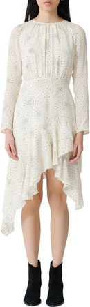 Maje Reto Long Sleeve Asymmetrical Dress in Natural at Nordstrom Rack, Size 1 (Fits Like 2-4 Us) / 36 Eu
