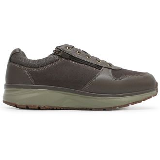 Joya Dynamo Zip Leather Textile Mens Low Top Trainers - Brown - Size:UK 11.5