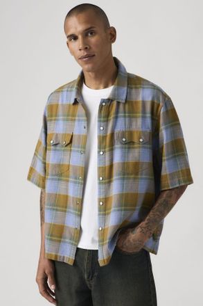 Levi's Camisa boxy Western Lightweight de manga corta - Hombre - XL - Multicolor / Camran Plaid Troposphere