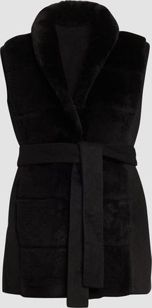 Gorski Reversible Shearling Vest with Belt