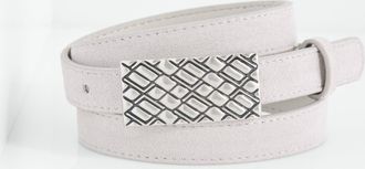 Talbots Carved Buckle Suede Belt - Opal Grey - Medium Talbots