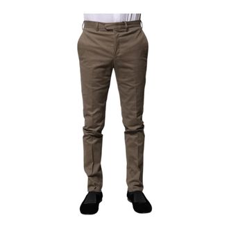 Bencivenga Slim-fit Trousers, male, Brown, Size: S Brown Tapered Dress Pants