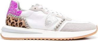 Philippe Model panelled-design low-top sneakers - women - Leather - 35 - White