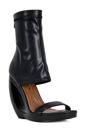 Azalea Wang Dumisani Bootie Wedge Sandal in Black at Nordstrom, Size 8.5