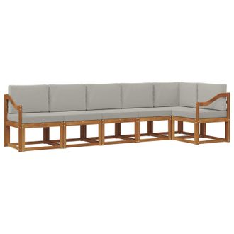 vidaXL Conjunto De Sof&aacute;s De Exterior 6 Pcs Gris Natural Y Claro Vidaxl