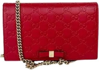 Gucci Pre-owned Cross Body Bags, female, Red, Size: ONE SIZE Pre-owned Chain Bag Wallet Red